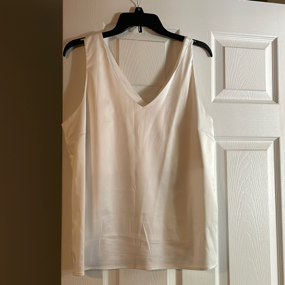 Satin Tank Tops for Women Loose Fit Sleeveless V Neck Cami
